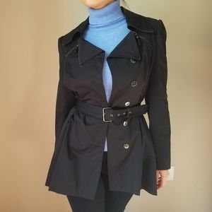 HiLo Trench w/ Edgy Zipper Detail & Belt
